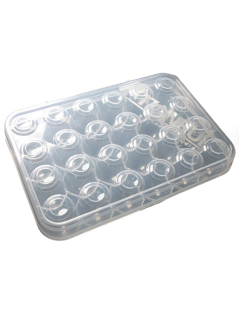 Vepson Jigva 24 Grids Clear Plastic Egg Container Dispenser Box Case Holder Storage with Lid for 2 Dozen 24 Eggs  - Image 2