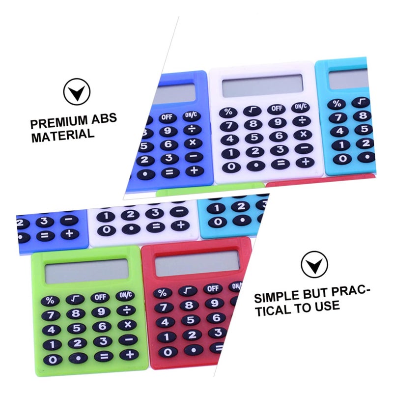 Mini Calculator 3 Pack Portable Student Office School Lightweight Pink Blue Purple - Image 5
