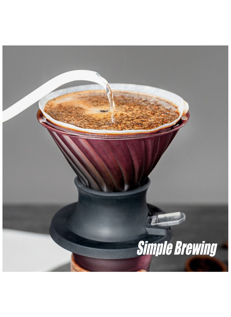 LKTOCAFT - V60 Immersion Dripper,Dual-Use Pour Over Coffee Maker with Leak-Proof Valve, One-Click Release, Includes V02 Filters Paper & Pot - Image 1