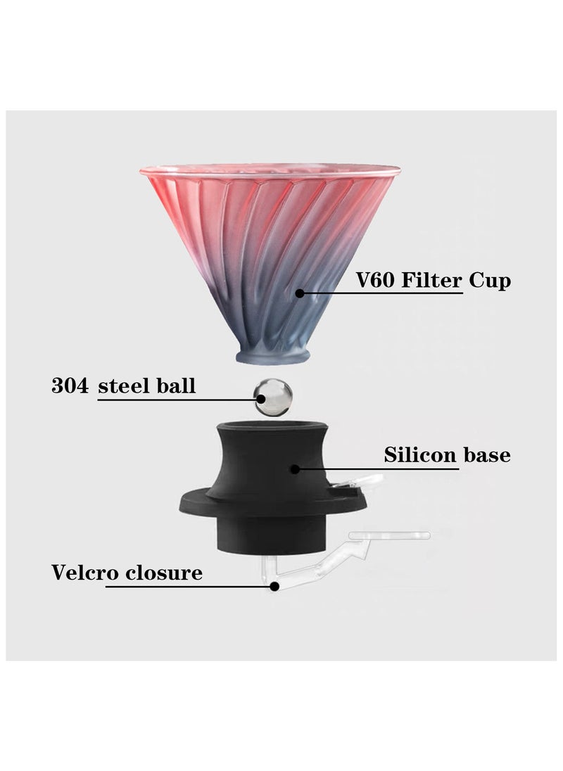 LKTOCAFT - V60 Immersion Dripper,Dual-Use Pour Over Coffee Maker with Leak-Proof Valve, One-Click Release, Includes V02 Filters Paper & Pot - Image 1