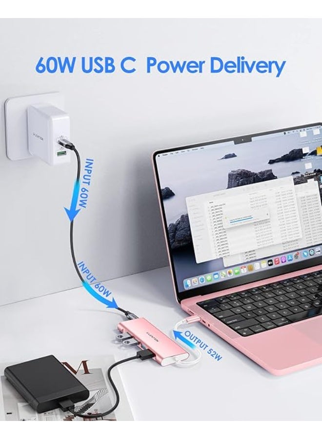 LENTION USB C Hub with 4 USB 3.0 Ports and Type C Charging Compatible 2025-2016 MacBook Pro 13/14/15/16, New Mac Air, Surface Book 3/Go, Chromebook, More, Stable Driver Adapter (CB-C31, Rose Gold) - Image 2