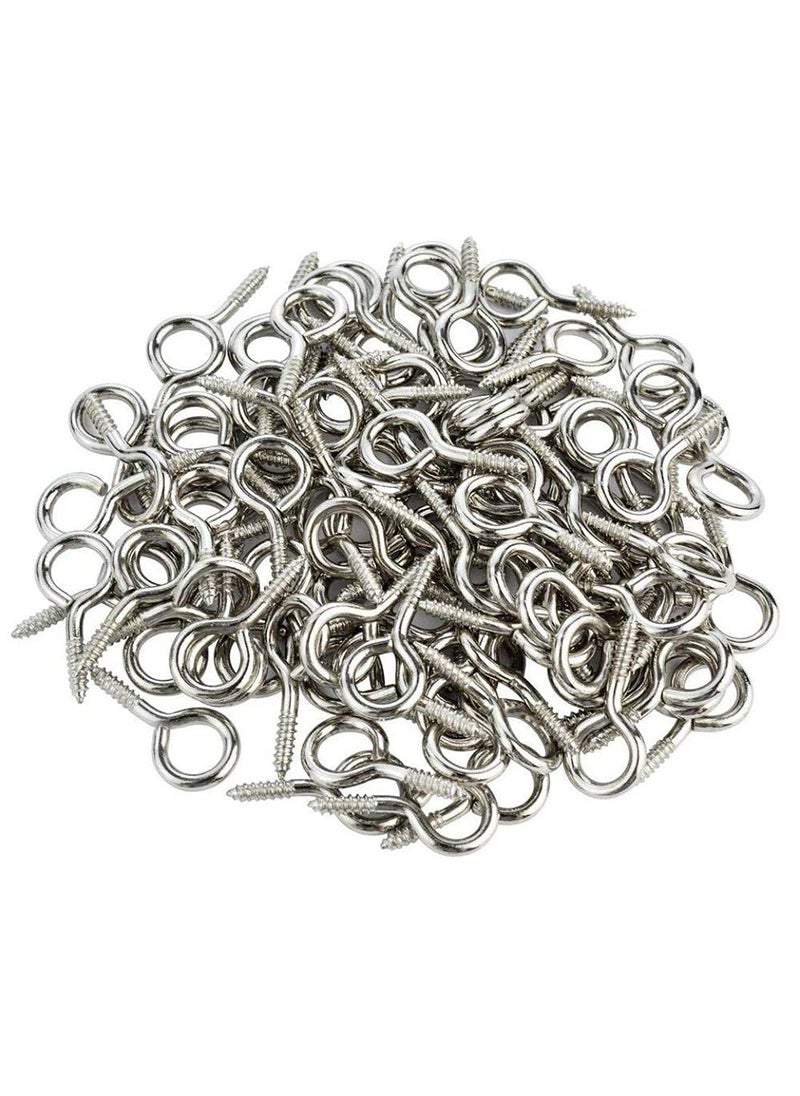DIY Crafts Diy Crafts CTDIYHI27513 1 Inch Small Screw Eyes Metal Eye Screw Hooks Self Tapping Screws Hook Ring Eyelet Hooks Silver 50 Piece Rust Proof Coating Gold  - Image 1