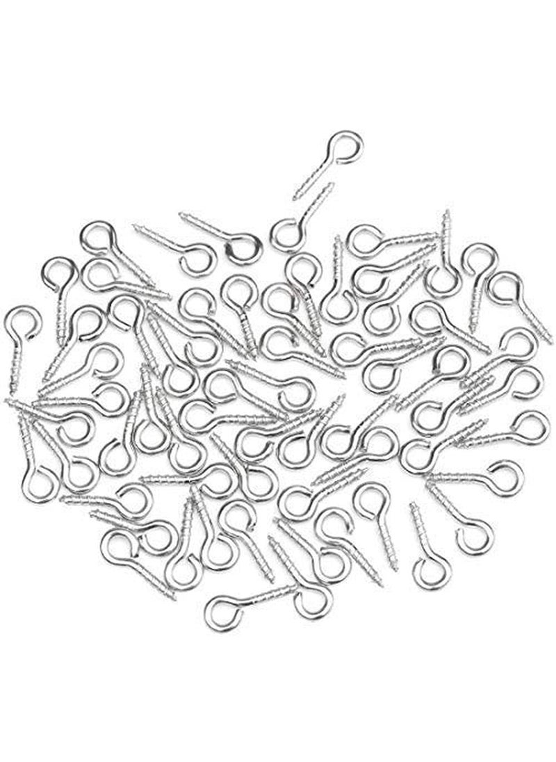 DIY Crafts Diy Crafts CTDIYHI27513 1 Inch Small Screw Eyes Metal Eye Screw Hooks Self Tapping Screws Hook Ring Eyelet Hooks Silver 50 Piece Rust Proof Coating Gold  - Image 2