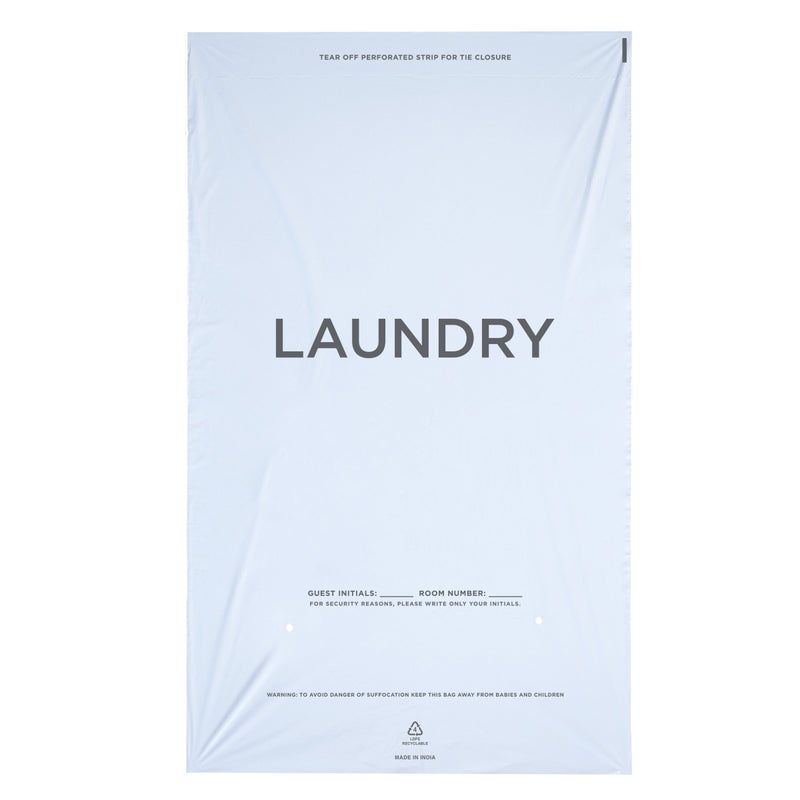 WELCOME Laundry Bags Hospitality - 14 X 24 Hotel Laundry Bags - Tear Tape Tie Closure White Plastic (Case of 1000) - Image 5