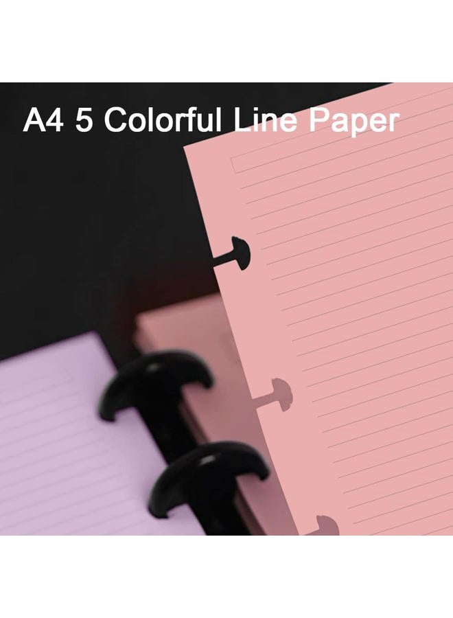 Getvow (2-Pack) Letter Size Discbound Lined Refill Paper, 11 Disc Discbound, 5 Colors(40 Sheets/Color), Total 200Sheets / 400Pages, 110gsm Thicker Paper, 8.5'' x 11'' - Image 4