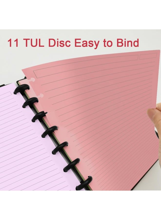Getvow (2-Pack) Letter Size Discbound Lined Refill Paper, 11 Disc Discbound, 5 Colors(40 Sheets/Color), Total 200Sheets / 400Pages, 110gsm Thicker Paper, 8.5'' x 11'' - Image 5