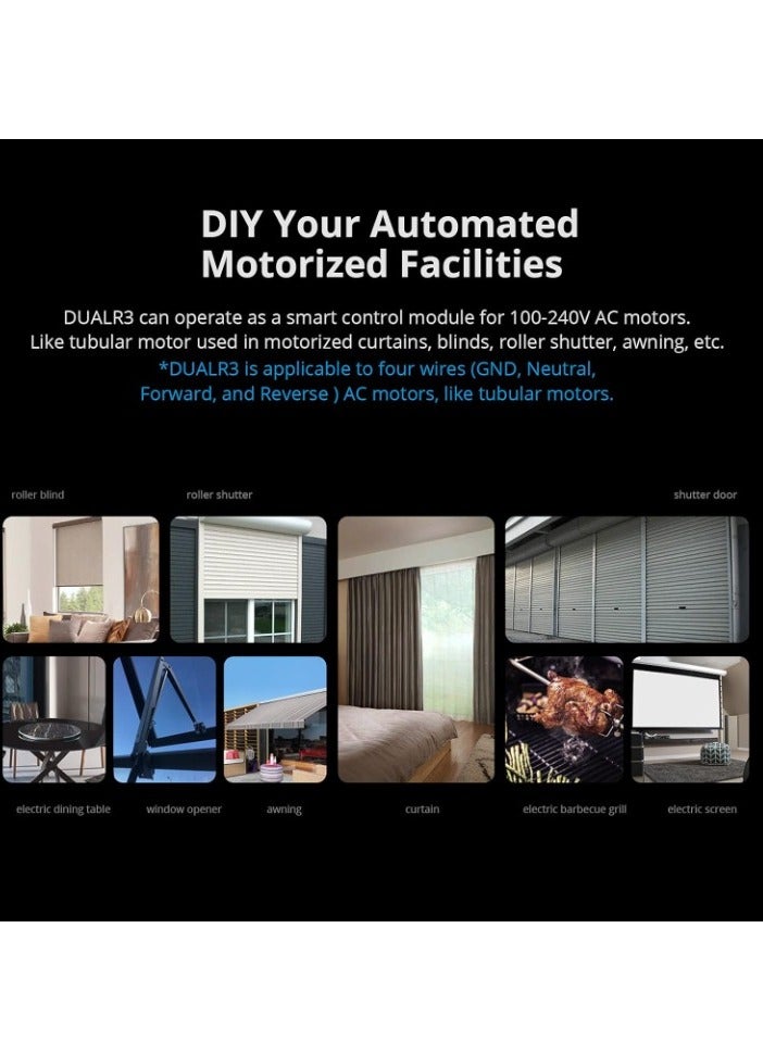 SONOFF Smart Curtain Switch, Long Lasting Smart Dual Relay Wifi Switch With Power Metering, Reliable And Safe Overload Protection Two Way Smart Switch, (1pc, White) - Image 2