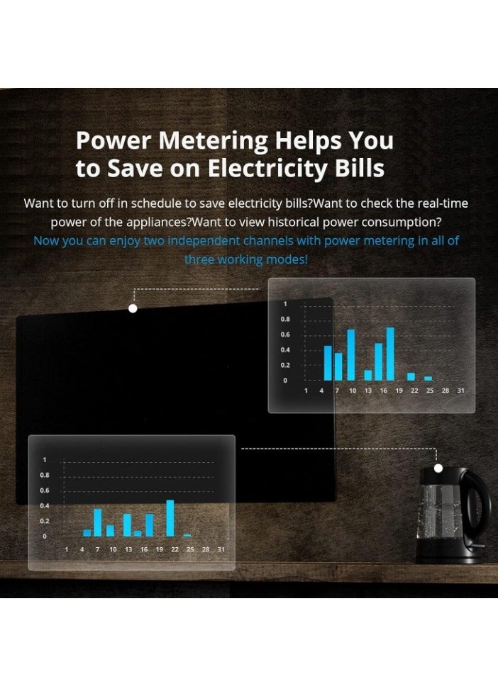 SONOFF Smart Curtain Switch, Long Lasting Smart Dual Relay Wifi Switch With Power Metering, Reliable And Safe Overload Protection Two Way Smart Switch, (1pc, White) - Image 4