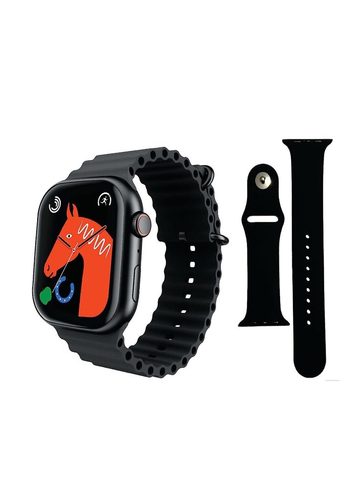 W&O WO Smart watch series X8 pro plus wireless charging NFC supported 44mm full AMOLED screen display (Black) - Image 1