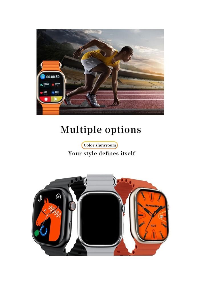 W&O WO Smart watch series X8 pro plus wireless charging NFC supported 44mm full AMOLED screen display (Black) - Image 3