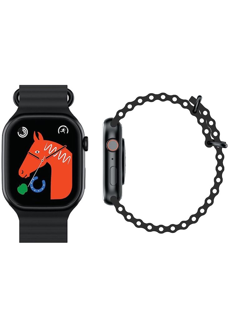 W&O WO Smart watch series X8 pro plus wireless charging NFC supported 44mm full AMOLED screen display (Black) - Image 2