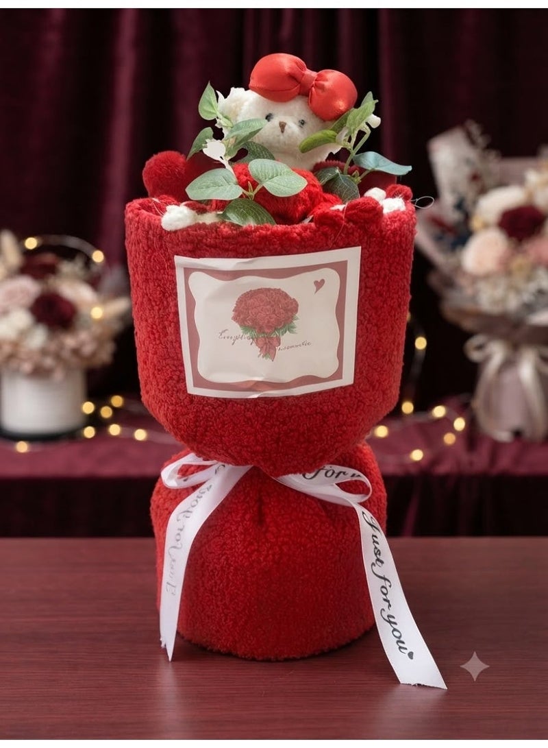 Preserved flower bouquet: Crochet flower bouquet with a gift box—perfect for birthdays, couples, and Valentine's Day. - Image 2