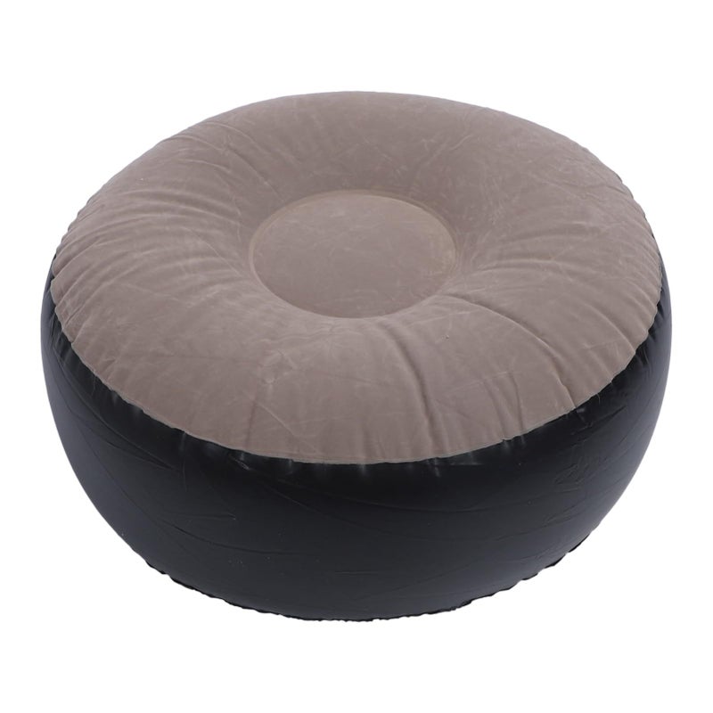 Coffee Portable Inflatable Ottoman Stool Soft Flocking for Indoor Outdoor Use Small Foot Rest Seating - Image 2