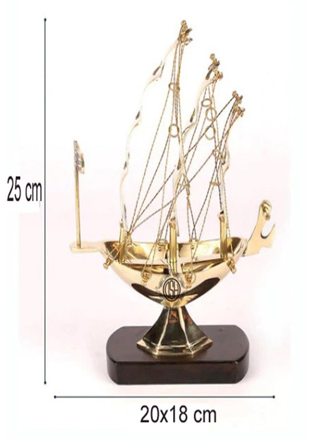 DSH Brass Ship/Boat/Titanic with Wooden Base, Showpiece Item, Perfect for Home Decoration and Gifting, (20 X 25 cm) - Image 3