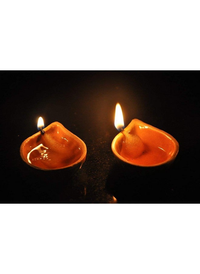 Pure Source India Natural Clay Traditional Diwali Ke Diye | Earthen Clay Diya | Mitti Ka Diva | Diyas for Pooja (Set of 12) - Image 5