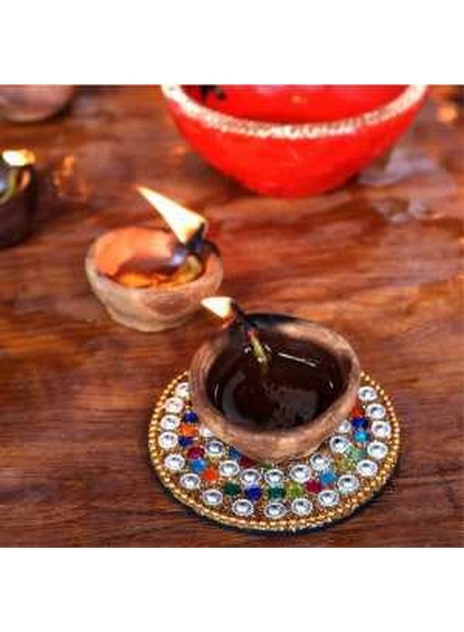 Pure Source India Natural Clay Traditional Diwali Ke Diye | Earthen Clay Diya | Mitti Ka Diva | Diyas for Pooja (Set of 12) - Image 3