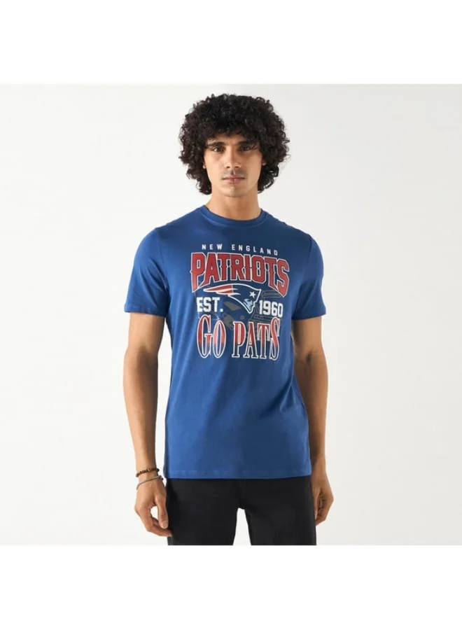 SP Characters New England Patriots Print T-shirt with Crew Neck and Short Sleeves