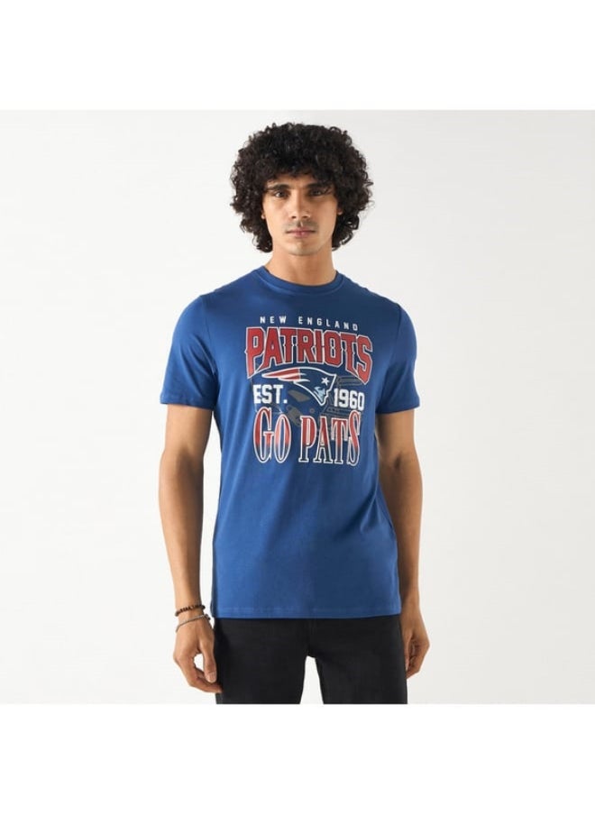 SP Characters New England Patriots Print T-shirt with Crew Neck and Short Sleeves  - Image 3