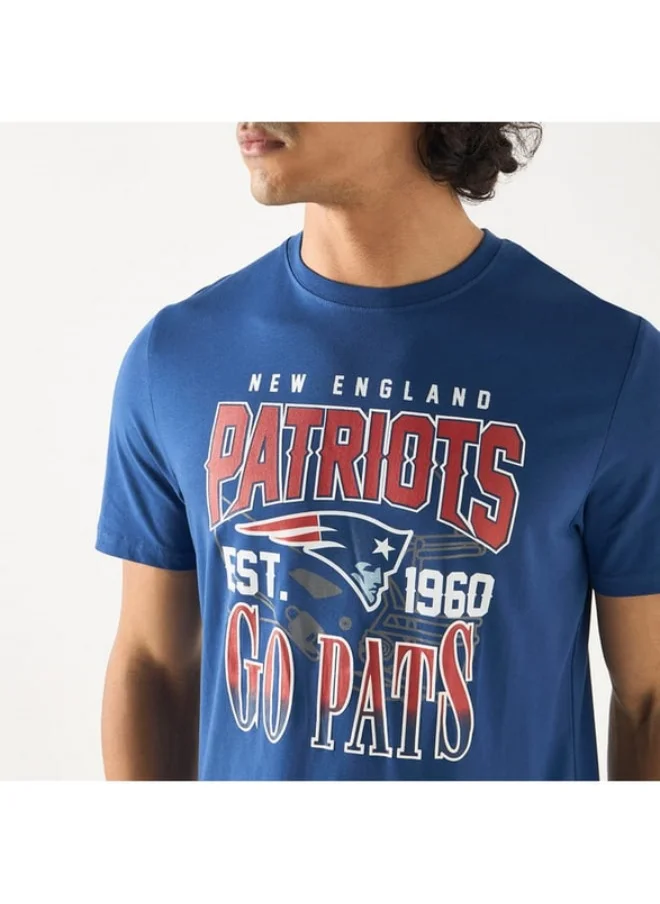 SP Characters New England Patriots Print T-shirt with Crew Neck and Short Sleeves