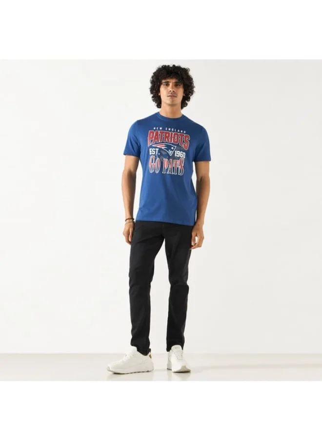 SP Characters New England Patriots Print T-shirt with Crew Neck and Short Sleeves