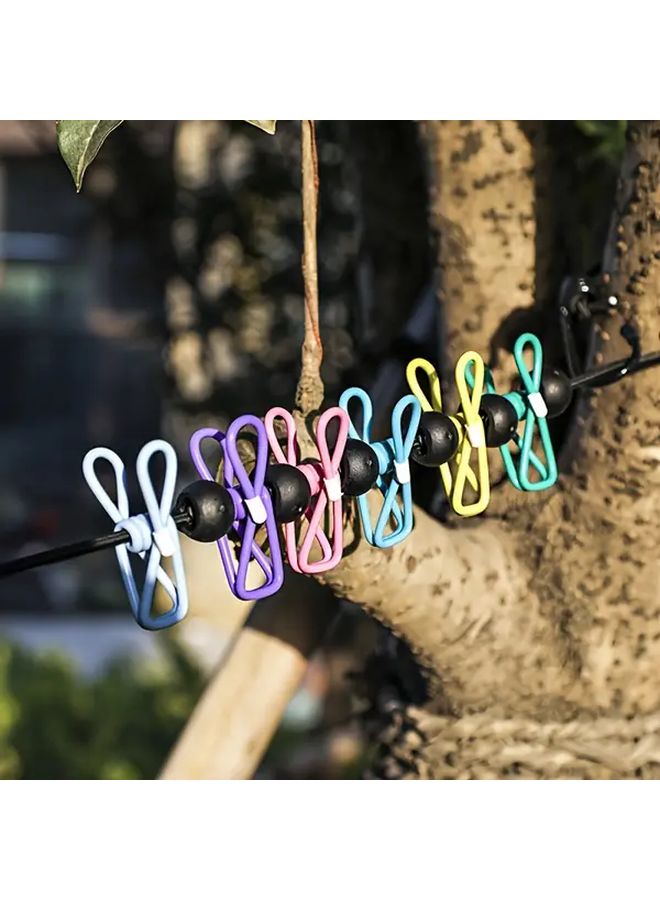 Retractable Portable Clothesline with 12 Clothespins and Storage Bag for Travel Camping Laundry - Image 3