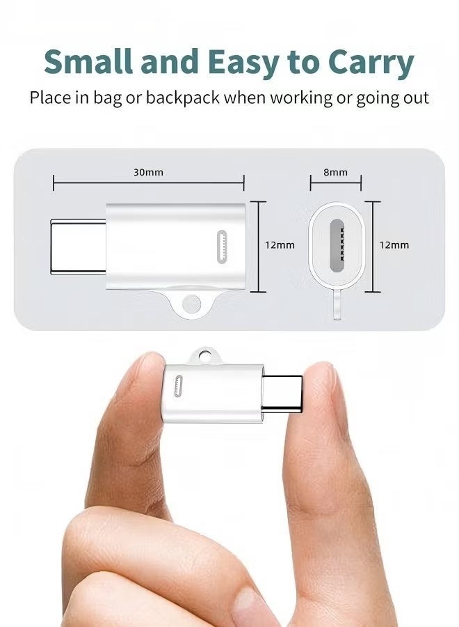 USB C to light-ning adapter, Type C Female to light-ning Male Adapter,Compatible with iPhone 15/15 Plus/15 Pro/15 Pro Max iPad Air and More Type C Devices Charging Support Data Transmission - Image 4