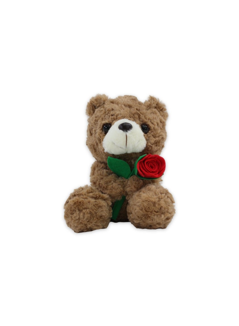 Teddy Bear Plush Toy – Cafe with Red Flower - Image 1