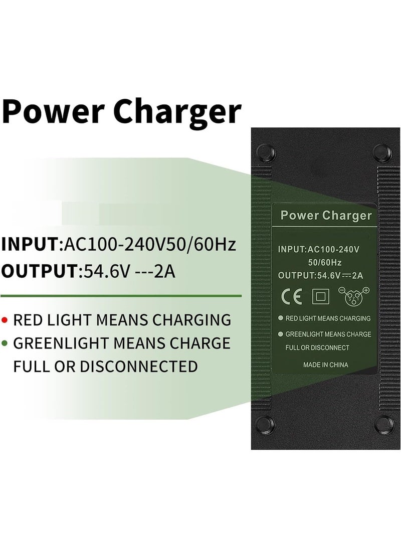 54.6V 2A Charger for Electric Scooter,Hoverboard Charger of 48V Lithium Battery with 3-Prong Compatible with Ebike/Balancing Electric Scooter etc. - Image 4