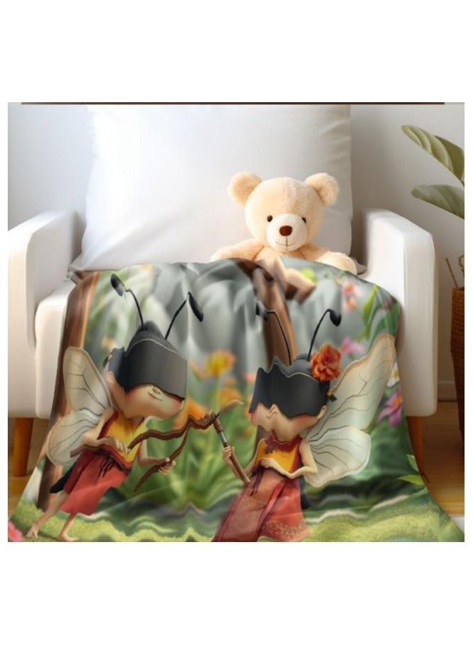 general Children's or student cartoon flannel thin blanket (warm and comfortable, suitable for sleep, games) 100cm*150cm - 938 - Image 1