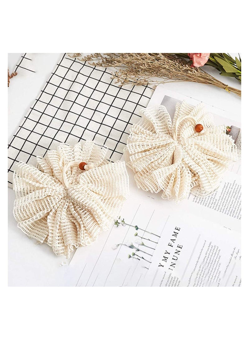 SYOSI إسفنجات الاستحمام لوفا، كرة الاستحمام الكبيرة من الشبك، إسفنج لوفا، مقشر للجسم، إسفنج الاستحمام - تنظيف كامل بالرغوة، تقشير مع ملحقات الاستحمام الجمالية للاستخدام في الحمام للرجال والنساء - عبوة 4 قطع - Image 3