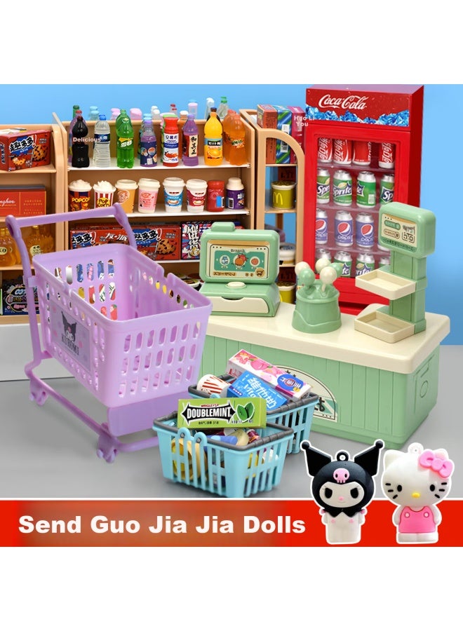 Letrel Lezhe Mini Supermarket Backpack Cash Register, Pretend Play Toy For Boys And Girls, Diy Miniature Food Play Set, Realistic Small Items - Image 2