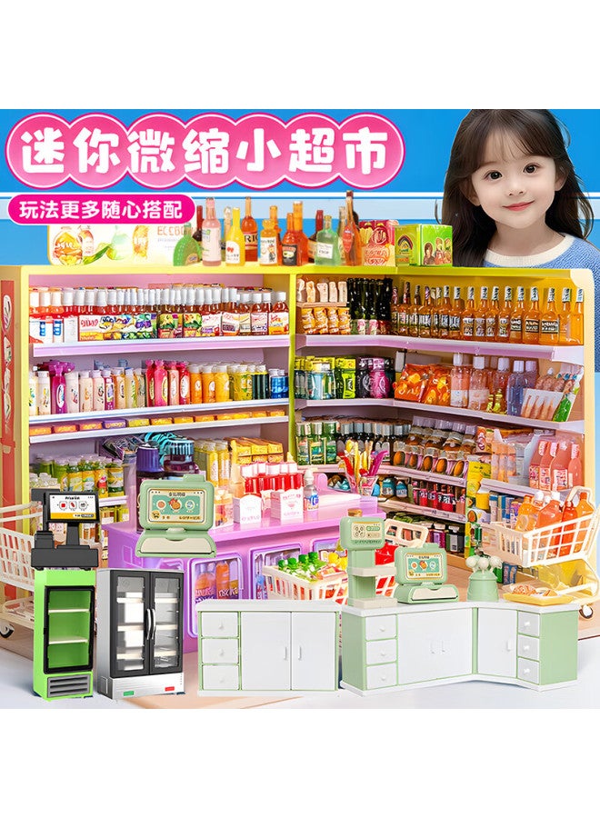 Letrel Lezhe Mini Supermarket Backpack Cash Register, Pretend Play Toy For Boys And Girls, Diy Miniature Food Play Set, Realistic Small Items - Image 1