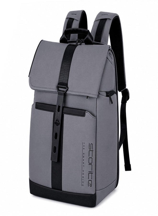 Storite Laptop Backpack for Men & Women, Fits Up to 15.6” Laptop, Water-Resistant Travel Bag with Laptop & Tablet Sleeve, Multiple Compartments for Office, College & Daily Use (14 x 37 x 45 cm - Grey) - Image 1