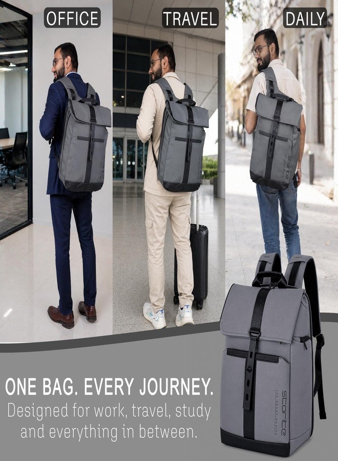 Storite Laptop Backpack for Men & Women, Fits Up to 15.6” Laptop, Water-Resistant Travel Bag with Laptop & Tablet Sleeve, Multiple Compartments for Office, College & Daily Use (14 x 37 x 45 cm - Grey) - Image 3