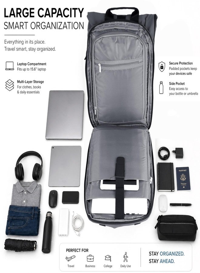 Storite Laptop Backpack for Men & Women, Fits Up to 15.6” Laptop, Water-Resistant Travel Bag with Laptop & Tablet Sleeve, Multiple Compartments for Office, College & Daily Use (14 x 37 x 45 cm - Grey) - Image 5