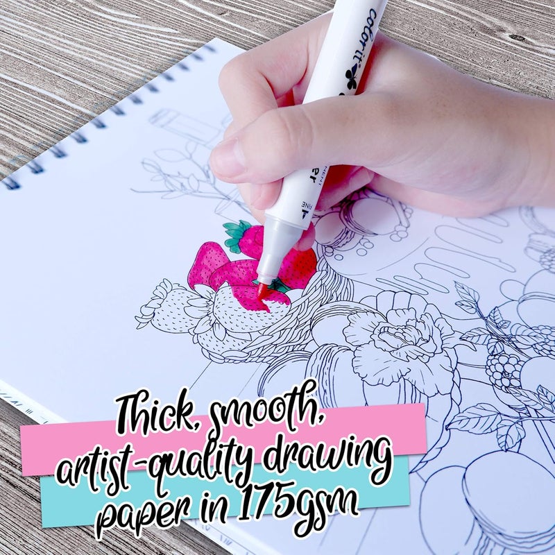 ColorIt كتاب تلوين البالغين ColorIt للحلويات والحلويات اللذيذة - 50 تصميمًا أصليًا مرسومًا باليد - Image 4