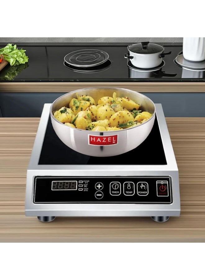 HAZEL Aluminium Induction Tasra/Casserole (Tope, Tapeli) 3100 ml with Lid, 24.5 cm | Heavy-Duty Cookware for All Cooking Surfaces - Image 3