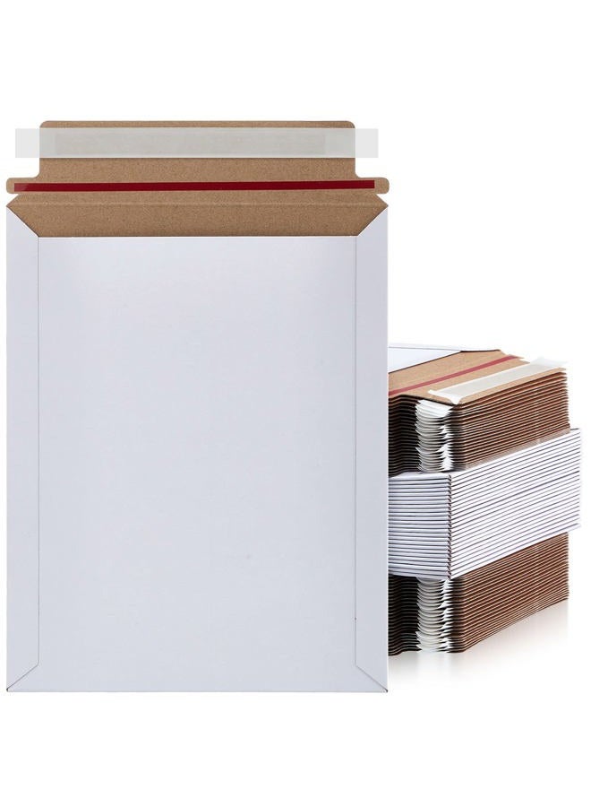Fainne 7 x 9 Inch White Rigid Mailers Kraft Cardboard Envelope Bulk Self Adhesive Flat Shipping Bag for Office Mailing Document Photo Letters Packaging Supplies(White) - Image 1