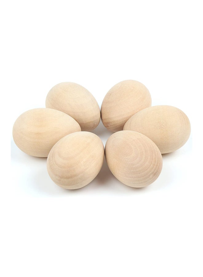Diyasy Easter Wooden Eggs  6 Pcs Unpainted Wooden Eggs For Art Crafts And Easter Decorations  Fake Dummy Eggs For Easter Home Decor Egg Hunt