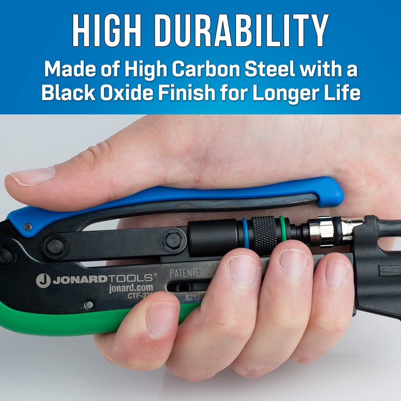 Jonard Tools CTF-230, Dual Compression Tool for Coaxial Cable Short and Long F Connector - Image 4