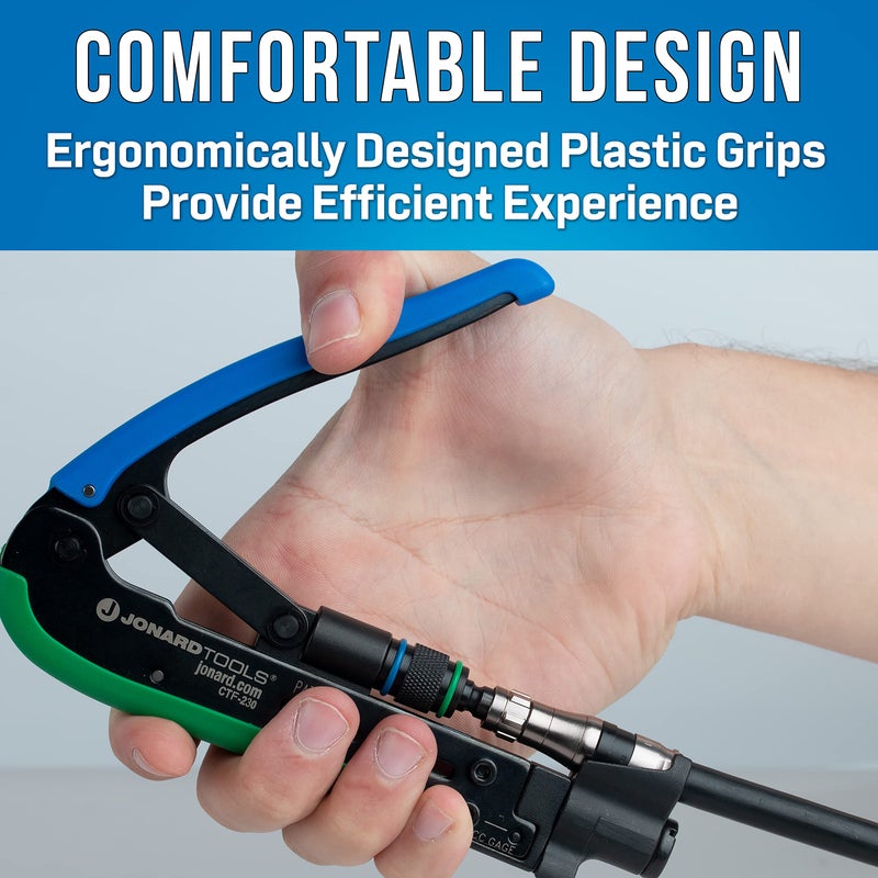 Jonard Tools CTF-230, Dual Compression Tool for Coaxial Cable Short and Long F Connector - Image 5