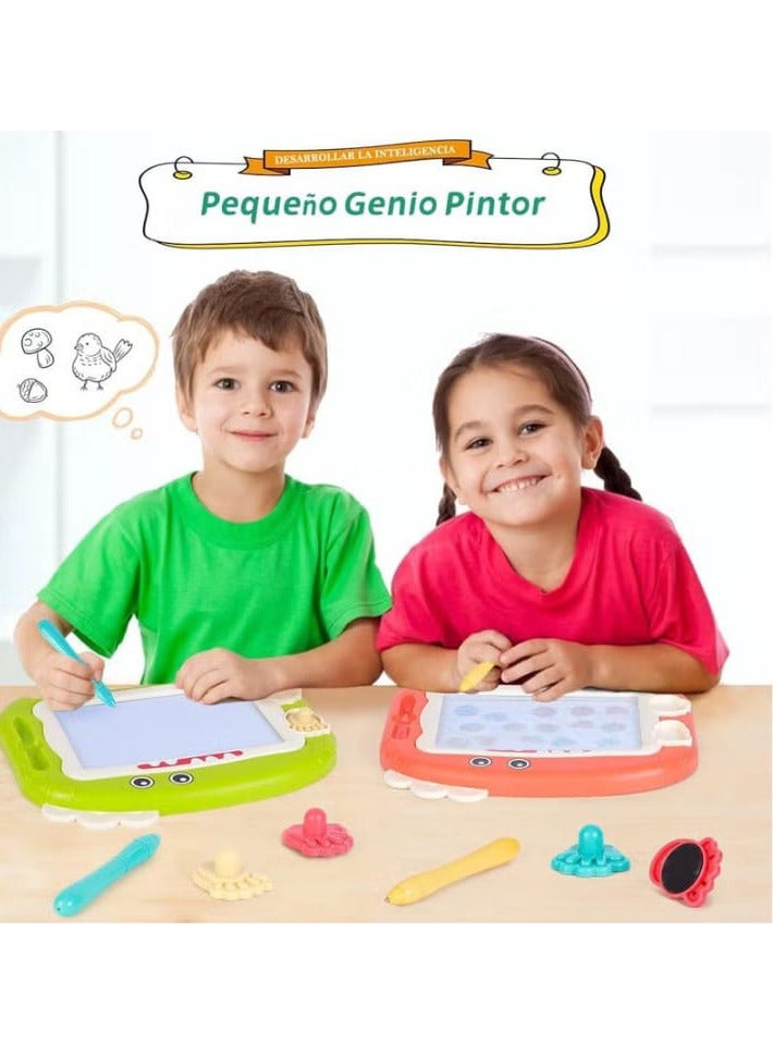 Epano Dinosaur Magnetic Drawing Board, 4 Colors Erasable Writing Board Toy, Lovely Whiteboard Drawings for Kids, Suitable for 4-8 Years Old Kids (Orange) - Image 2