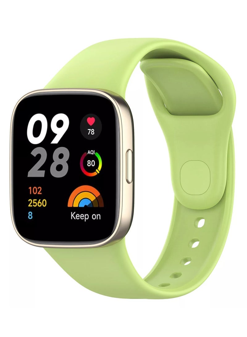 حزام ساعة من السيليكون متوافق مع ساعة Xiaomi Mi Watch 3 Lite الرياضية من السيليكون، حزام معصم، سوار معصم (أخضر فاتح)