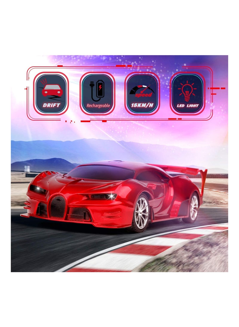 KASTWAVE Remote Control Car 2.4Ghz Rechargeable High Speed 1/18 RC Cars Toys for Boys Girls Vehicle Racing Hobby with Headlight Birthday Gifts for Kids (Red)  - Image 3