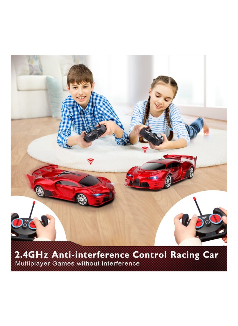 KASTWAVE Remote Control Car 2.4Ghz Rechargeable High Speed 1/18 RC Cars Toys for Boys Girls Vehicle Racing Hobby with Headlight Birthday Gifts for Kids (Red)  - Image 2