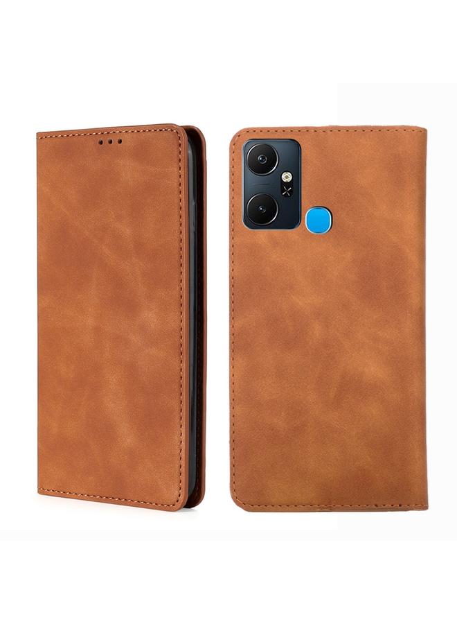 Zaboon Case For Infinix Smart 6 Plus Skin Feel Magnetic Horizontal Flip Leather Phone Case - Image 1
