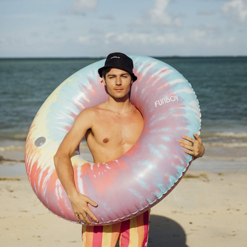 FUNBOY Giant Inflatable Tie Dye Tube Float, Donut Style Pool Float, Luxury Raft for Summer Pool Parties and Entertainment - Image 2