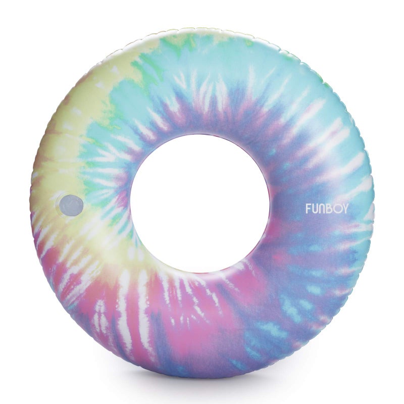 FUNBOY Giant Inflatable Tie Dye Tube Float, Donut Style Pool Float, Luxury Raft for Summer Pool Parties and Entertainment - Image 1