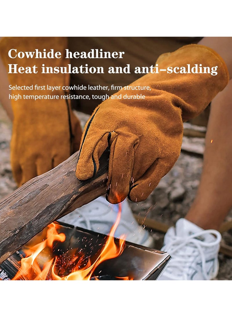 GGOOT Oven Gloves, Professional Baking Mittens Anti-Scald BBQ Gloves Baking Mittens Gauntlet for Kitchen Cooking  - Image 3