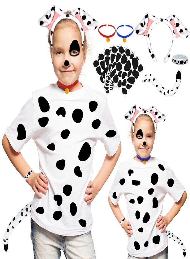 Ahuimeius 1 Set Dalmatian Costume, with Dalmation Ear, Dalmatian Spots, for Halloween Costume Kids/Adults, Shirt, Black Felt Stickers for School DIY Projects - Image 1